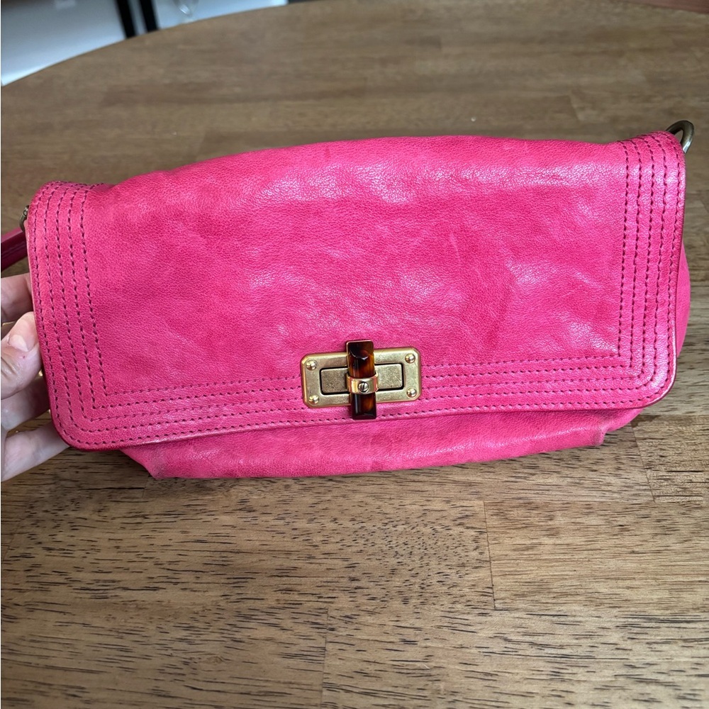 Lanvin Pink bag with Gold Turn-Lock Closure